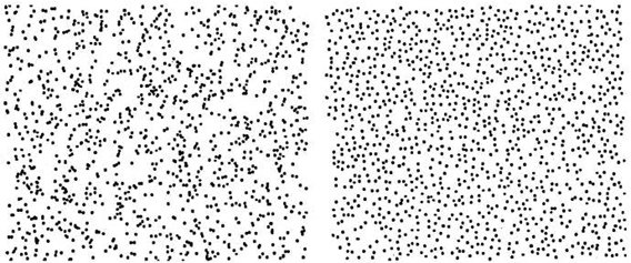 One pattern is random, the other is machine-generated